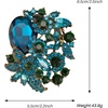 image:imageSELOVO Rhinestone Glitter Flower Brooch Pin Jewelry Scarf Accessory Vintage Gold ToneLight Blue