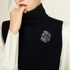 image:imageSELOVO Rhinestone Glitter Flower Brooch Pin Jewelry Scarf Accessory Vintage Gold TonePurple