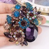 image:imageSELOVO Rhinestone Glitter Flower Brooch Pin Jewelry Scarf Accessory Vintage Gold TonePurple