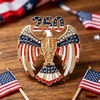 image:imagecoadipress 250th Anniversary USA Flag Brooch Pin for Women Men Patriotic Eagle American 17762026 Commemorative Badge Red White Blue Crystal Lapel Pin for 4th of July Parade CelebrationRed