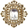 image:imageAntique Rhinestone Brooch Pin for Women Girls Gold Tone Vintage Baroque Rectangle Crystal Shell Pearl Boho Victorian Style Brooches Lapel Pins Elegant Wedding Christmas Festival Ornament Jewelry GiftClear CZ