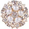 image:imageCOLORFUL BLING Elegant Imitation Pearl Floral Crystal Brooch Pin for Wedding Bridal Fashion JewelryF style