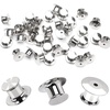 image:imageDECYOOL 30 Pieces Metal Pin Backs Locking Pin Keepers Locking Clasp  Nickel Plated Copperconvenient to carry and blend seamlessly behind any pinNo Tools Required Spring Loaded Lock10