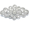 image:imageEVER FAITH Austrian Crystal Wedding Party Accessories 37 Inch Bridal Flower Ribbon Brooch for WomenClear SilverPlatedBase