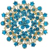image:imageEVER FAITH Womens Austrian Crystal Elegant Flower Leaf Bridal Corsage Brooch PinBlue