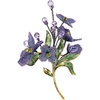 image:imageForget me not Flower Brooch Handmade Gold Thread Embroidered and handDrip Enamel leaf Gradient Botanical Floral Brooch pins for women SHES FREE STYLE JUST FOR YOU Bencao Gangmu SeriesVintage Plant JewelryL