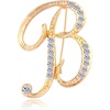 image:imageLetter Brooch Pins Initial Rhinestone Brooch for Women Crafts Gold AZGRB