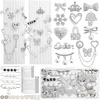 image:imageRQAYE Silver Shoe Charms for Sneakers Junk Socks Charms Kit Brooches and Pins for Women Pearl and Rhinestone Sock Charm with Safety PinsDIY Accessories for Decorating and Personalizing SocksSliver