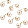 image:imageWILLBOND 6 Pcs Artificial Pearl Brooch Pins Sweater Shawl Safety Clips Dress Clips for WomenGold