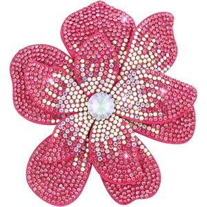 image:image374 Inches Rhinestone Camellia Flower Brooch Pins amp Hair Clips for Women Elegant Created Crystal Lapel Pin Brooches Wedding PartyRose
