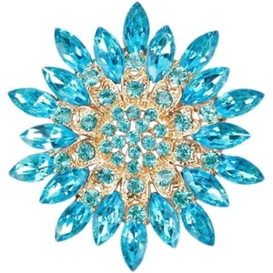 image:imageColorful Rhinestone Crystal Sunflower Brooch Pin for Women Dress Hat DecorationBlue