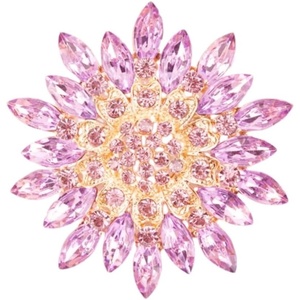 image:imageColorful Rhinestone Crystal Sunflower Brooch Pin for Women Dress Hat DecorationPink
