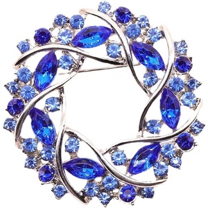 image:imageColorful Rhinestone Crystal Sunflower Brooch Pin for Women Dress Hat DecorationStyle 2 Blue