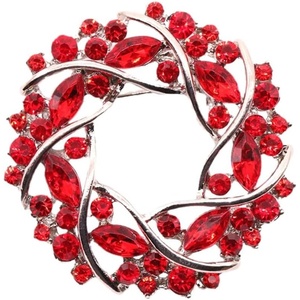 image:imageColorful Rhinestone Crystal Sunflower Brooch Pin for Women Dress Hat DecorationStyle 2 Red