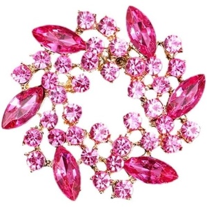 image:imageColorful Rhinestone Crystal Sunflower Brooch Pin for Women Dress Hat DecorationStyle 3 Pink
