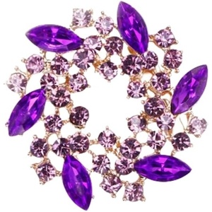 image:imageColorful Rhinestone Crystal Sunflower Brooch Pin for Women Dress Hat DecorationStyle 3 Purple