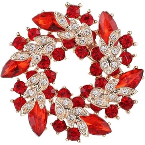 image:imageColorful Rhinestone Crystal Sunflower Brooch Pin for Women Dress Hat DecorationStyle 5 Red