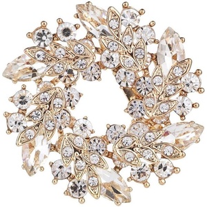 image:imageColorful Rhinestone Crystal Sunflower Brooch Pin for Women Dress Hat DecorationStyle 5 White