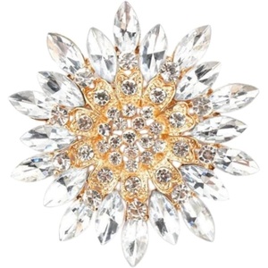 image:imageColorful Rhinestone Crystal Sunflower Brooch Pin for Women Dress Hat DecorationWhite