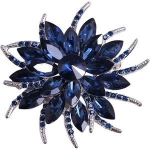 image:imageCrystal Floral Brooch for Women  Rhinestone Brooches Fashion Jewelry  Vintage Wedding Party Pins  Womens Clothing Accessories  Blue Wreath Design