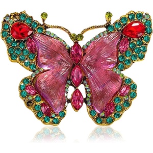 image:imageCrystal Rhinestone Butterfly BroochElegant Butterfly Lapel PinsFashion Exquisite Crystal Animal Shape Brooches Lapel PinsDress Accessories Jewelry Gift for Women Daily DecorationRed