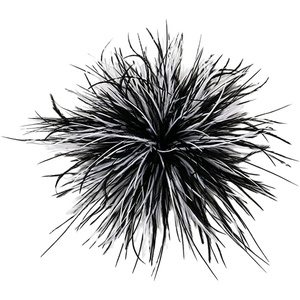 image:imageDainty Feather Flower Large Brooch Pin for Women Men Elegant Oversized Floral Lapel Pins Shawl Dress Suit Clothes Accessories Wedding Party Dance Banquet Fashion Jewelry 150mmBlack White
