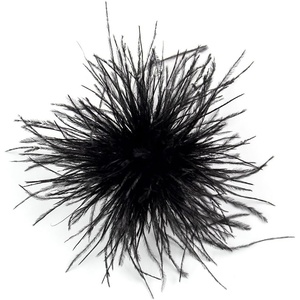 image:imageDainty Feather Flower Large Brooch Pin for Women Men Elegant Oversized Floral Lapel Pins Shawl Dress Suit Clothes Accessories Wedding Party Dance Banquet Fashion Jewelry 150mmBlack