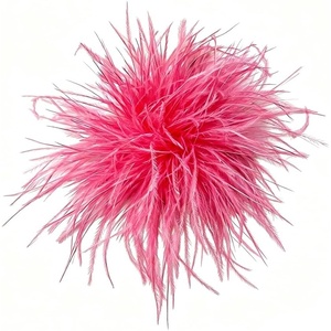 image:imageDainty Feather Flower Large Brooch Pin for Women Men Elegant Oversized Floral Lapel Pins Shawl Dress Suit Clothes Accessories Wedding Party Dance Banquet Fashion Jewelry 150mmDeep Pink