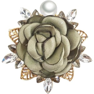 image:imageElegant Rose Flower Brooch Pin for Women Men Wedding Party Gentlemans Essentials Handmade Imitation Crystal Pearl Fabric Flower Lapel Pin Dress Suit Accessories Boutonniere Ideas GiftGreen