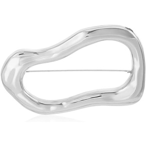 image:imageIrregular Geometric Brooch Lapel Shawl Pin Fashion Sweater Hat Scarf Suit Dress Clothes Accessories Brooches Pins for Women Men Unique Jewelry DecorSilver