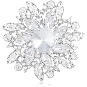 image:imageLAXPICOL Vintage Womens Austrian Crystal Elegant Flower Brooch Wedding Broach PinWhite