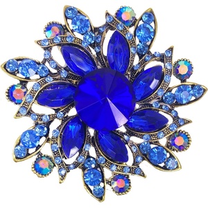 image:imageLAXPICOL Vintage Womens Austrian Crystal Elegant Flower Brooch Wedding Broach Pinblue
