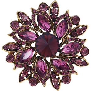 image:imageLAXPICOL Vintage Womens Austrian Crystal Elegant Flower Brooch Wedding Broach Pinpurplesmaller