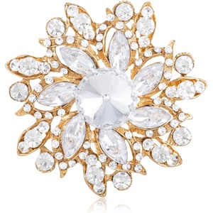 image:imageLAXPICOL Vintage Womens Austrian Crystal Elegant Flower Brooch Wedding Broach Pinwhitegold