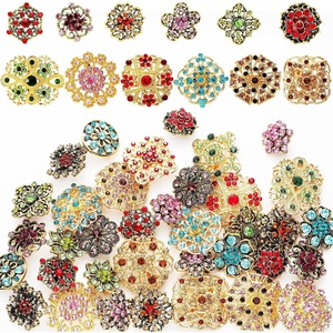 image:imageMTLEE 36 Pieces Rhinestone Brooches for Women Mixed Color Flower Brooches and Crystal Pins for Women Bulk Decorative Costume Jewelry Vintage Lapel Pins Wedding Bouquet Retro Gifts Kit Crafts