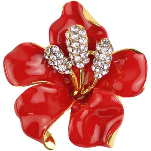 image:imageMerdia Brooch Pin for Women Flowers Brooch with Created Crystal  Elegant Brooches and Pins for women  Pearl Brooches for women with Flower Pins  Designer Brooch Collar Pins for women PurpleWhiteRed 298gRed