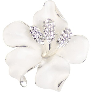 image:imageMerdia Brooch Pin for Women Flowers Brooch with Created Crystal  Elegant Brooches and Pins for women  Pearl Brooches for women with Flower Pins  Designer Brooch Collar Pins for women PurpleWhiteRed 298gWhite