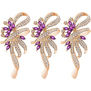 image:imageMerdia Created Crystal Brooch Fancy Vintage Style Flower Brooch Pin for Women girls ladies with BluePurple Created Crystal  Vintage Fashion  Brooches and Pins for Women  Ladies Jewelry3Pcs Purple