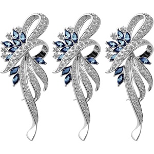 image:imageMerdia Created Crystal Brooch Fancy Vintage Style Flower Brooch Pin for Women girls ladies with BluePurple Created Crystal  Vintage Fashion  Brooches and Pins for Women  Ladies Jewelry3Pcs Blue