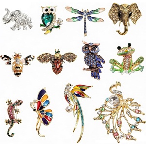 image:imageOkllen Set of 12 Women Brooches Rhinestone Animal Insect Vintage Brooches and Pins Valentines Day Gifts