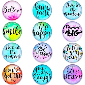 image:imageOutus 12 Pcs Inspirational Magnet Decor for Fridge Motivational Glass Fridge Magnets Back to School Decorative Locker Magnets for Refrigerator Bulletin Board Office Accessory