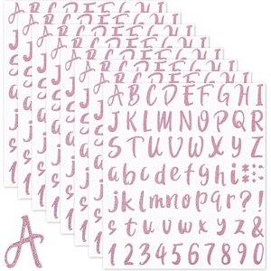 image:imageOutus 576 Pcs 8 Sheets Glitter Letters Stickers Vinyl Alphabet Number Decals Back to School Supplies for Water Bottles Cups Mailbox Scrapbooking Bulletin Board Classroom Decor1 InchGoldPink