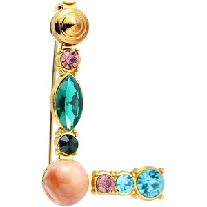 image:imageRINHOO Crystal Pearl Initial Brooch Gold Plated Enamel Colorful Letter Alphabet Breastpin Pin Jewelry for GIFTSGold L