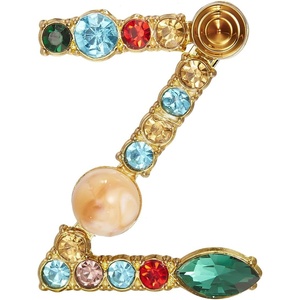 image:imageRINHOO Crystal Pearl Initial Brooch Gold Plated Enamel Colorful Letter Alphabet Breastpin Pin Jewelry for GIFTSGold Z