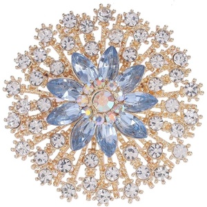 image:imageRhinestone Flower Brooch Pin for Women Sparkling Sunflower Flower Brooch Large Lapel Red Purple Green Blue Pink Crystal Brooch Pin Elegant Clothing Hat Bag Accessories JewelryBlueWhite