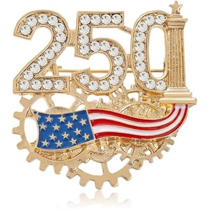 image:imagecoadipress 250th Anniversary USA Flag Brooch Pin for Women Men Patriotic Eagle American 17762026 Commemorative Badge Red White Blue Crystal Lapel Pin for 4th of July Parade CelebrationGold