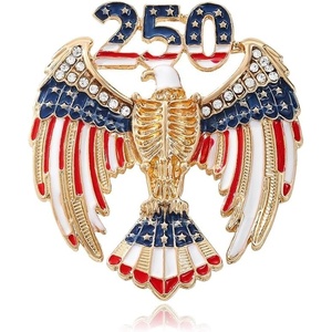 image:imagecoadipress 250th Anniversary USA Flag Brooch Pin for Women Men Patriotic Eagle American 17762026 Commemorative Badge Red White Blue Crystal Lapel Pin for 4th of July Parade CelebrationRed