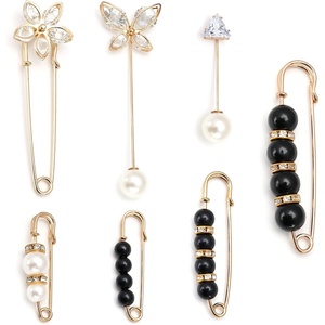 image:imageiminoo 7 Pcs Fashion Brooch Pins Sweater Shawl Pins for Women Girls Clothing Dresses Decoration AccessoriesWhiteblack