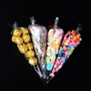 image:imageOutus 100 Pcs Cone Shaped Treat Bags 63 x 118 Inch Clear Cellophane Treat Bags Plastic Cone Triangle Carrot Shape Bag with Ties for Graduation Candy Popcorn Cookie Snack Party Favor Gift Decoration