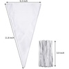 image:imageOutus 100 Pcs Cone Shaped Treat Bags 63 x 118 Inch Clear Cellophane Treat Bags Plastic Cone Triangle Carrot Shape Bag with Ties for Graduation Candy Popcorn Cookie Snack Party Favor Gift Decoration